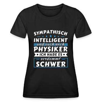 Sympathisch und intelligent - Physiker Edition - Frauen Funktions-T-Shirt - Schwarz - Vorne - AI Model Female 172 light (172cm)