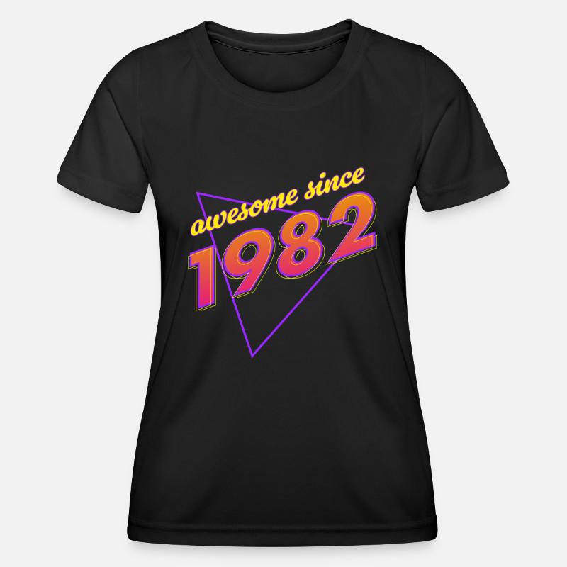 Retro Awesome: Born in '82 - Women's Functional T-Shirt - black