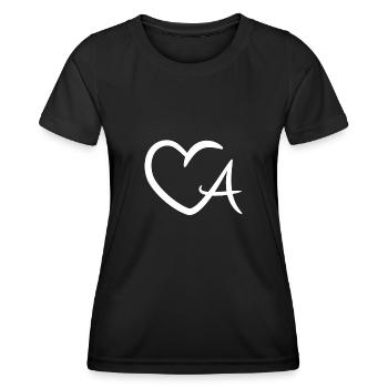 Herz Buchstabe A - Frauen Funktions-T-Shirt - Schwarz - Vorne - AI Model Female 172 light (172cm)
