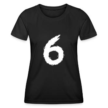 Number 6 - Women's Functional T-Shirt - black - Front - AI Model Female 172 light (172cm)