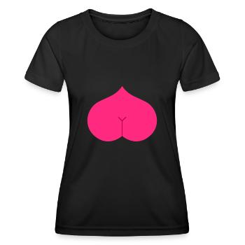 Arsch Herz Popo - Frauen Funktions-T-Shirt - Schwarz - Vorne - AI Model Female 172 light (172cm)