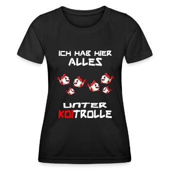 koifisch koi wasserwechsel karashi koitrolle - Frauen Funktions-T-Shirt - Schwarz - Vorne - AI Model Female 172 light (172cm)