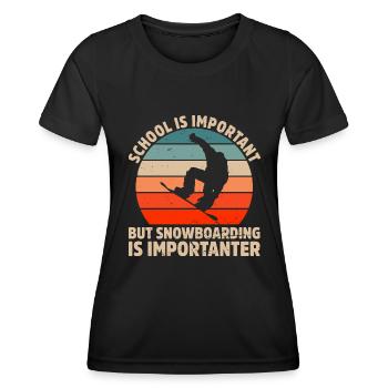 Snowboarding gift idea for snowboarders Snowboar - Women's Functional T-Shirt - black - Front - AI Model Female 172 light (172cm)