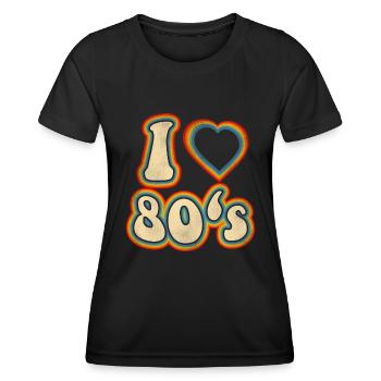 ich liebe die 80er Regenbogen Shirt - Frauen Funktions-T-Shirt - Schwarz - Vorne - AI Model Female 172 light (172cm)