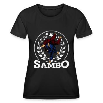 Sambo Martial Arts Wrestling Russia Sport - Women's Functional T-Shirt - black - Front - AI Model Female 172 light (172cm)