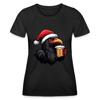 Harpie oiseau Noël bière drôle - T-shirt sport Femme - noir - Devant - AI Model Female 172 light (172cm)