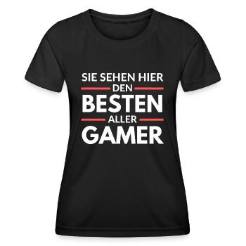 Sie sehen hier den Besten aller Gamer - Frauen Funktions-T-Shirt - Schwarz - Vorne - AI Model Female 172 light (172cm)