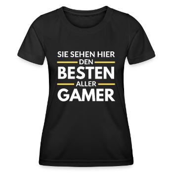 Sie sehen hier den Besten aller Gamer - Frauen Funktions-T-Shirt - Schwarz - Vorne - AI Model Female 172 light (172cm)