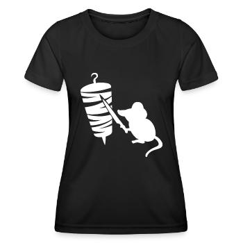 Kebab Grill Maus - Frauen Funktions-T-Shirt - Schwarz - Vorne - AI Model Female 172 light (172cm)