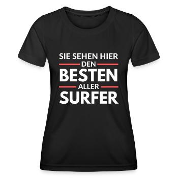 Sie sehen hier den Besten aller Surfer - Frauen Funktions-T-Shirt - Schwarz - Vorne - AI Model Female 172 light (172cm)