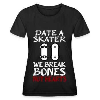 Cadeau de skateboard - T-shirt sport Femme - noir - Devant - AI Model Female 172 light (172cm)