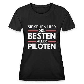 Sie sehen hier den Besten aller Piloten - Frauen Funktions-T-Shirt - Schwarz - Vorne - AI Model Female 172 light (172cm)