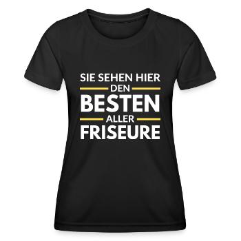 Sie sehen hier den Besten aller Friseure - Frauen Funktions-T-Shirt - Schwarz - Vorne - AI Model Female 172 light (172cm)