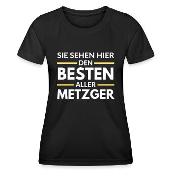 Sie sehen hier den Besten aller Metzger - Frauen Funktions-T-Shirt - Schwarz - Vorne - AI Model Female 172 light (172cm)