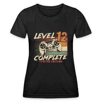12th Birthday Level 12 Complete 12 Years - Women's Functional T-Shirt - black - Front - AI Model Female 172 light (172cm)