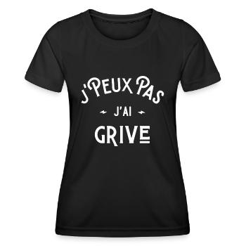 je peux pas j'ai grive cadeau humour citations - T-shirt sport Femme - noir - Devant - AI Model Female 172 light (172cm)