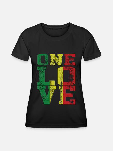 One Love eine liebe - Frauen Funktions-T-Shirt - Schwarz