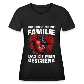 Ich habe meine Familie das ist mein Geschenk - Frauen Funktions-T-Shirt - Schwarz - Vorne - AI Model Female 172 light (172cm)