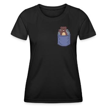 Porcupine Chest Pocket Hystricidae Spiked Animal - Women's Functional T-Shirt - black - Front - AI Model Female 172 light (172cm)