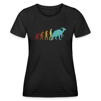 Parasaurolophus Evolution Dinosaur Lover - Women's Functional T-Shirt - black - Front - AI Model Female 172 light (172cm)