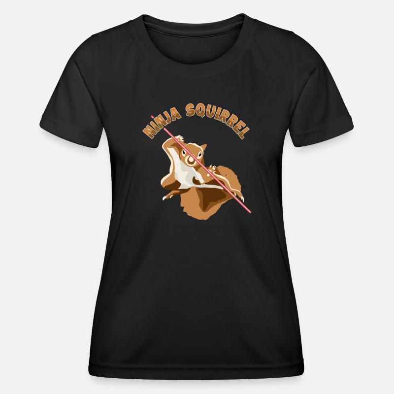 Ninja Squirrel Squirrel Fuchshörnchen Eichhörnchen - Women's Functional T-Shirt - black