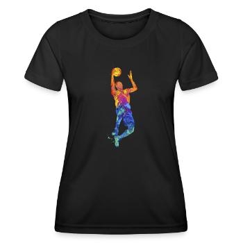 Basketballkorb Basketballspieler Basketballer - Frauen Funktions-T-Shirt - Schwarz - Vorne - AI Model Female 172 light (172cm)