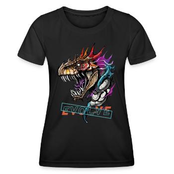 Evolution des Drachen brüllen - Frauen Funktions-T-Shirt - Schwarz - Vorne - AI Model Female 172 light (172cm)
