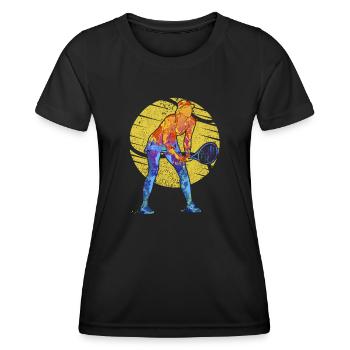 Tennis Coach Tennis Player Tennis Racket Tennis - Women's Functional T-Shirt - black - Front - AI Model Female 172 light (172cm)