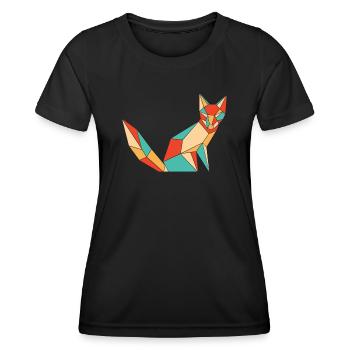 Rétro Caninae Renard roux Canidés Renard amoureux Renard - T-shirt sport Femme - noir - Devant - AI Model Female 172 light (172cm)