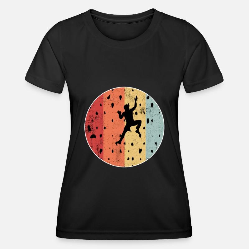 Bouldering Bouldern Artificial Climbing Sport Gift - Women's Functional T-Shirt - black