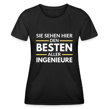 Sie sehen hier den Besten aller Ingenieure - Frauen Funktions-T-Shirt - Schwarz - Vorne - AI Model Female 172 light (172cm)