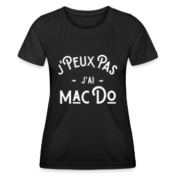 je peux pas j'ai Mac Do idée cadeau humour - T-shirt sport Femme - noir - Devant - AI Model Female 172 light (172cm)
