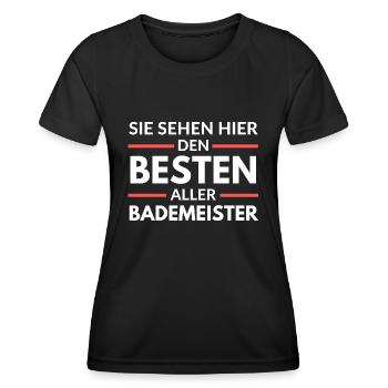 Sie sehen hier den Besten aller Bademeister - Frauen Funktions-T-Shirt - Schwarz - Vorne - AI Model Female 172 light (172cm)