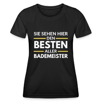 Sie sehen hier den Besten aller Bademeister - Frauen Funktions-T-Shirt - Schwarz - Vorne - AI Model Female 172 light (172cm)