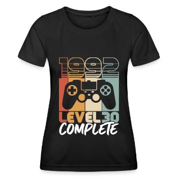 30 Birthday Born 1992 Level 30 Complete - Women's Functional T-Shirt - black - Front - AI Model Female 172 light (172cm)