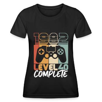 40 Geburtstag Jahrgang 1982 Level 40 Complete - Frauen Funktions-T-Shirt - Schwarz - Vorne - AI Model Female 172 light (172cm)