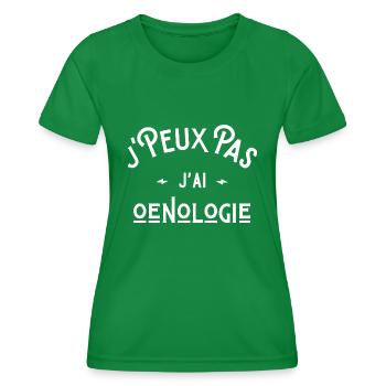 je peux pas j'ai oenologie cadeau humour citations - T-shirt sport Femme - vert - Devant - AI Model Female 172 dark (172cm)