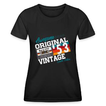 Original 1953 Vintage Cadeau d’anniversaire Rétro - T-shirt sport Femme - noir - Devant - AI Model Female 172 light (172cm)