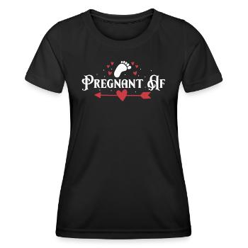 Pregnant Af - Women's Functional T-Shirt - black - Front - AI Model Female 172 light (172cm)