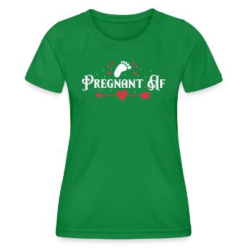 F enceinte - T-shirt sport Femme - vert - Devant - AI Model Female 172 dark (172cm)