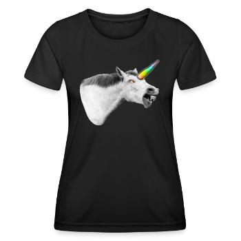Le démon licorne qui sommeille en vous rugit - T-shirt sport Femme - noir - Devant - AI Model Female 172 light (172cm)