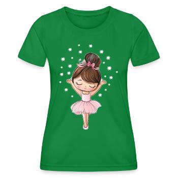 Ballerina with stars - Women's Functional T-Shirt - kelly green - Front - AI Model Female 172 dark (172cm)