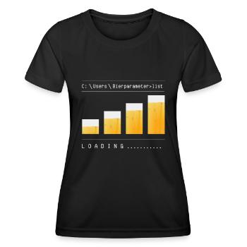Bierparameter List Loading - Frauen Funktions-T-Shirt - Schwarz - Vorne - AI Model Female 172 light (172cm)