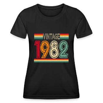 1982 vintage vintage retro birthday gift - Women's Functional T-Shirt - black - Front - AI Model Female 172 light (172cm)