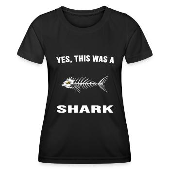 Hai Haifischgräte Anglerlatein Hochsee - Frauen Funktions-T-Shirt - Schwarz - Vorne - AI Model Female 172 light (172cm)