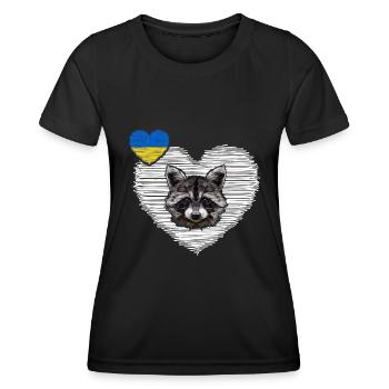 UKRAINE Cherson waschbär "the cherson raccoon" - Frauen Funktions-T-Shirt - Schwarz - Vorne - AI Model Female 172 light (172cm)