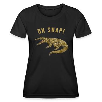 Alligator Krokodil Gator Reptilien Tier Alligator - Frauen Funktions-T-Shirt - Schwarz - Vorne - AI Model Female 172 light (172cm)