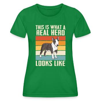 Chien Pitbull - T-shirt sport Femme - vert - Devant - AI Model Female 172 dark (172cm)