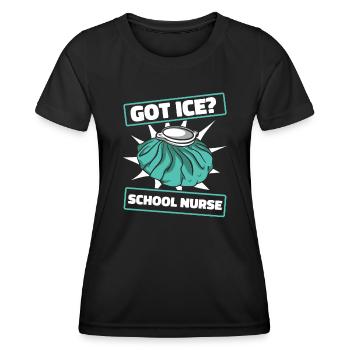 Schulkrankenschwester Gesundheitswesen Schulkranke - Frauen Funktions-T-Shirt - Schwarz - Vorne - AI Model Female 172 light (172cm)