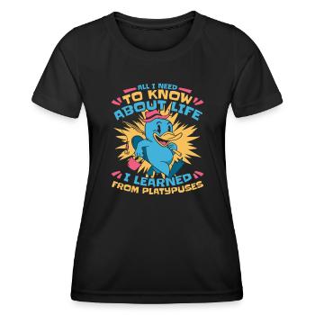 Ornithorynque - T-shirt sport Femme - noir - Devant - AI Model Female 172 light (172cm)